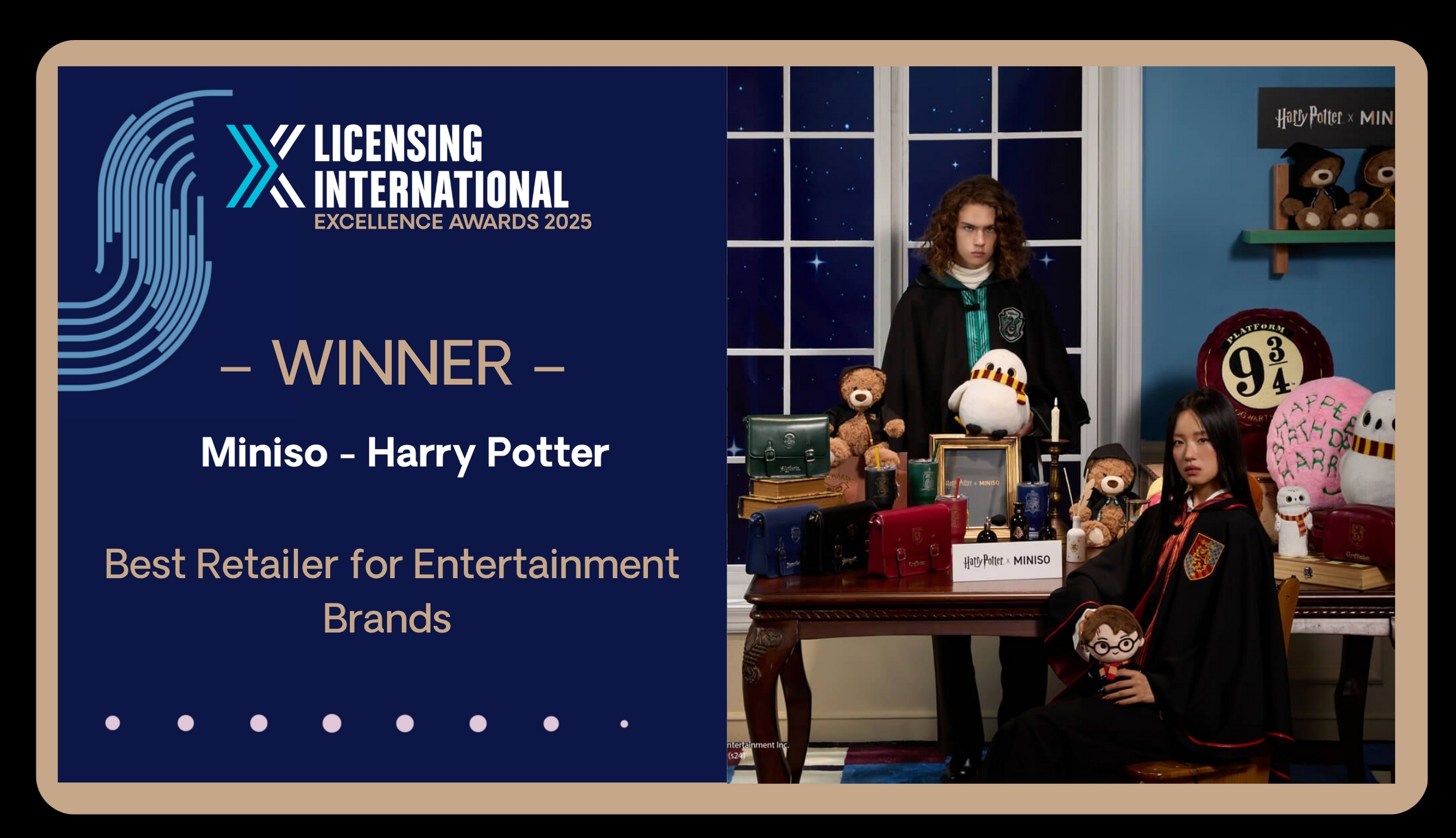 名創(chuàng)優(yōu)品成為首個榮獲“最佳娛樂品牌零售商”獎項的中國企業(yè)